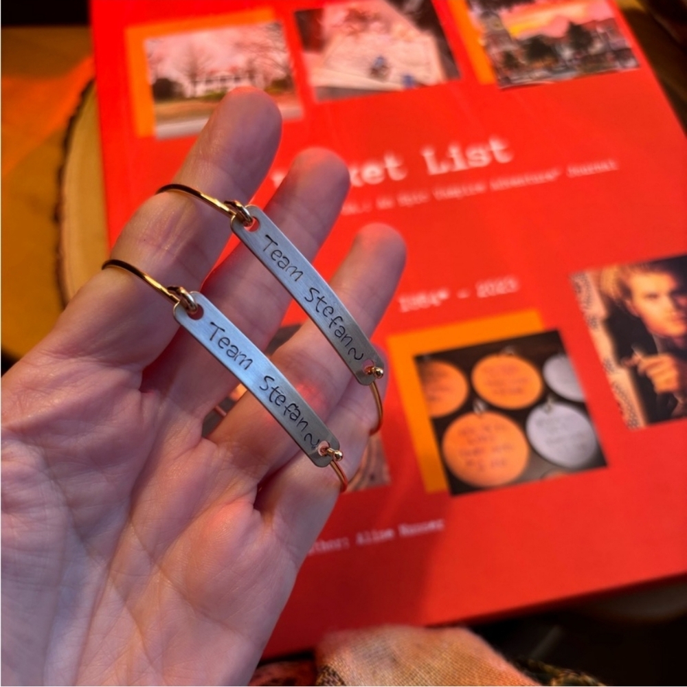 NEW Team Stefan TVD inspired bangle bracelet friendship custom hand stamped